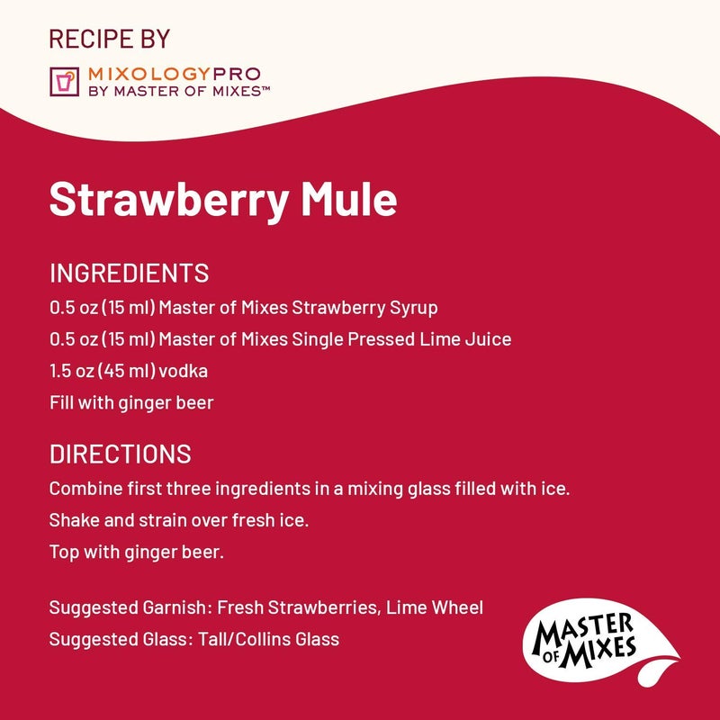 Master of Mixes Cocktail Essentials Infused Strawberry Syrup, 375 ML Bottle (12.7 Fl Oz) - Image 4